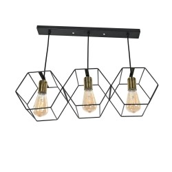 Lampara Colgante Decorativo Moderno 3 Cabezas Metal