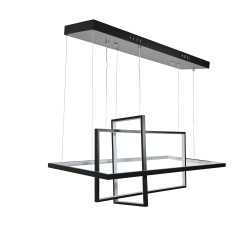 Lampara Colgante Rectangulos Entrelasados Negro