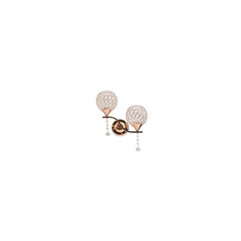 Arbotante Moderno Cristal Oro 2 Luces