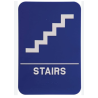 Letrero BAJAR ESCALERAS Grande Azul