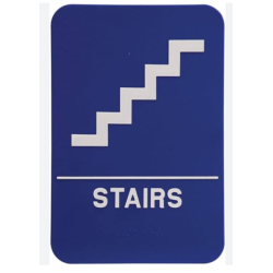 Letrero SUBIR ESCALERAS Chico Azul