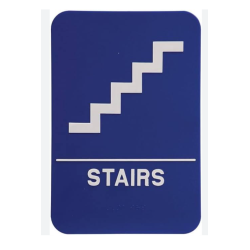 Letrero SUBIR ESCALERAS Grande Azul
