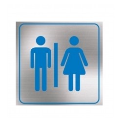 Letrero Baños Hombre y Mujeres Chico Azul