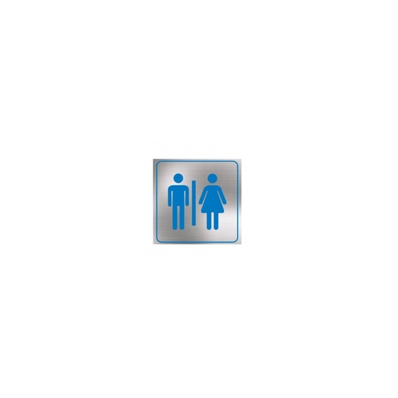 Letrero Baños Hombre y Mujeres Grande Azul
