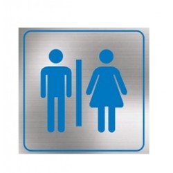 Letrero Baños Hombre y Mujeres Grande Azul