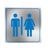 Letrero Baños Hombre y Mujeres Grande Azul