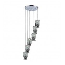 Lampara colgante Campana de Cristal 6 luces