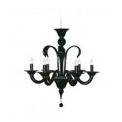 Lampara colgante Maria Teresa Negra 6 luces