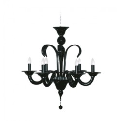 Lampara colgante Maria Teresa Negra 6 luces