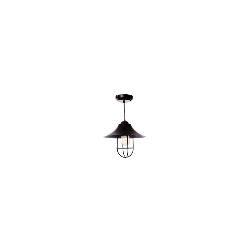 Farol Rústico Colgante Negro 1