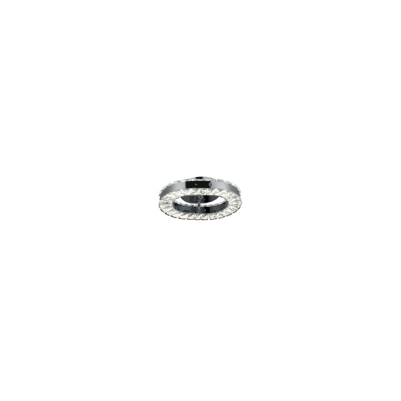Plafon De Cristal C-Cromo Ovalado 3 Cambios Led