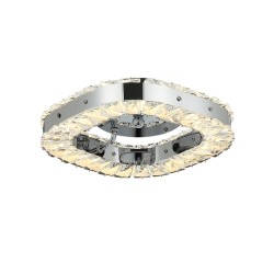 Plafon De Cristal C-Cromo Cuadrado 3 Cambios Led