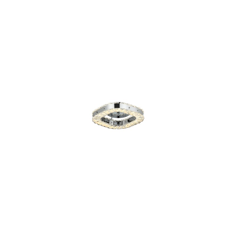 Plafon De Cristal C-Cromo Cuadrado 3 Cambios Led