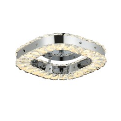 Plafon De Cristal C-Cromo Cuadrado 3 Cambios Led
