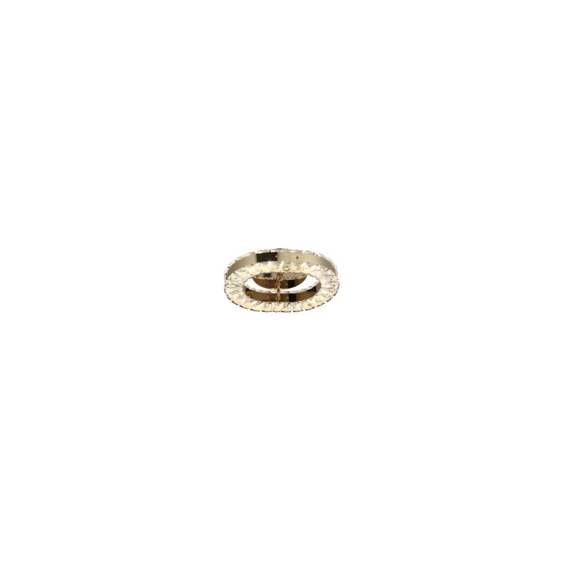 Plafon De Cristal C-Dorado Ovalado 3 Cambios Led